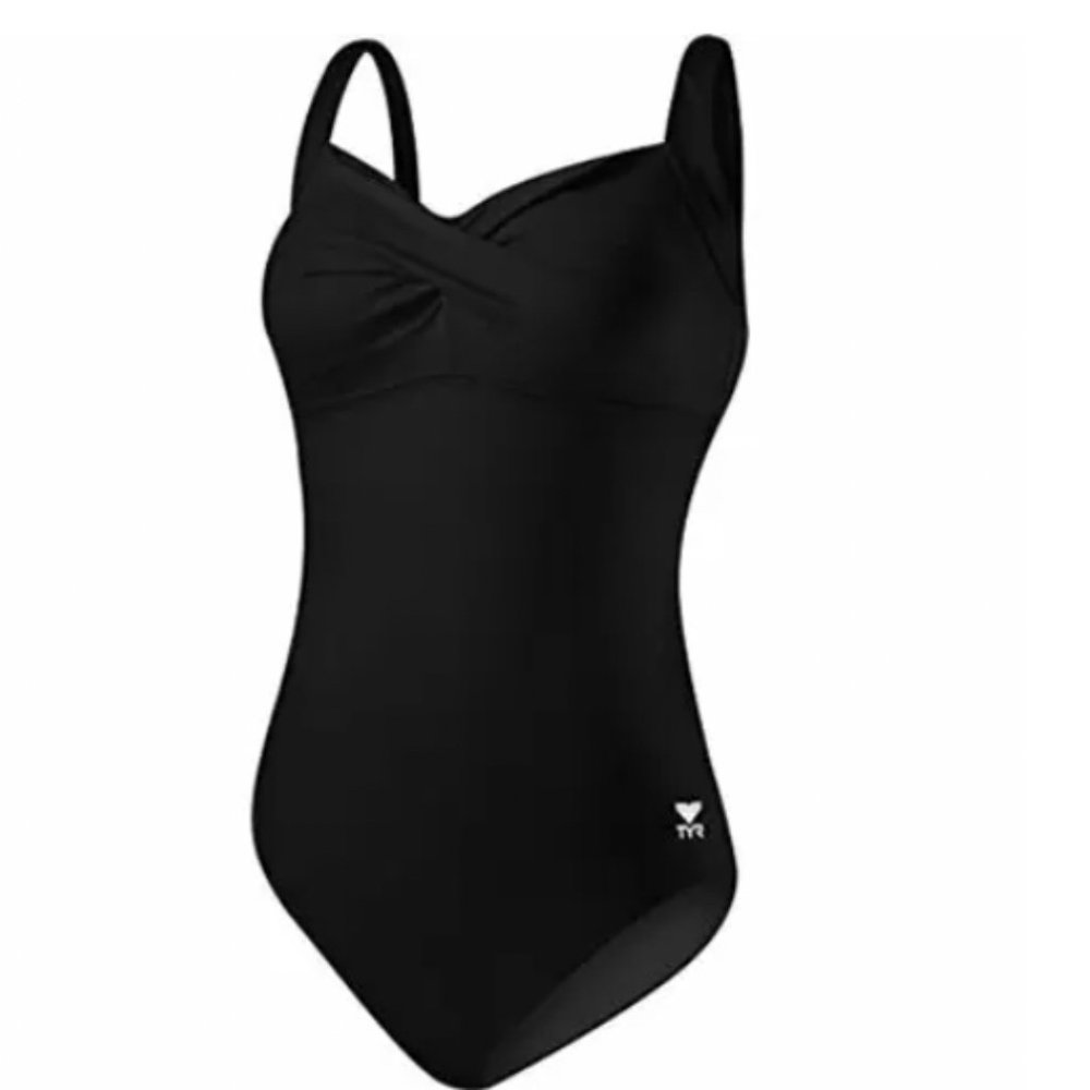 TYR Solids Twist Bra Controlfit (Black) Women's Swimsuits One Piece Size 6